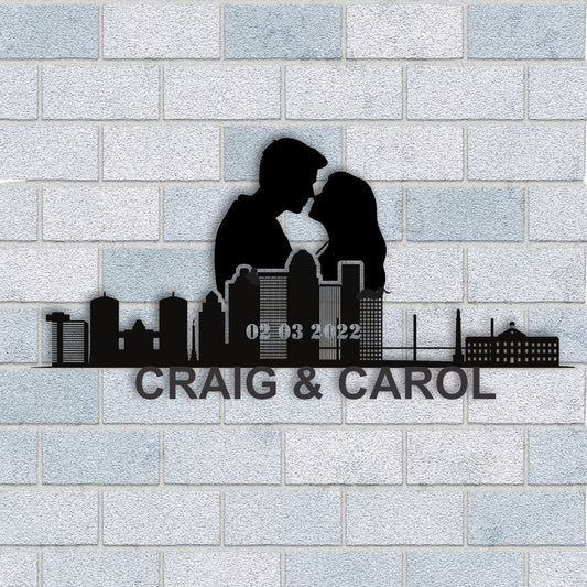 Personalized Louisville Boyfriend Anniversary Metal Wall Art