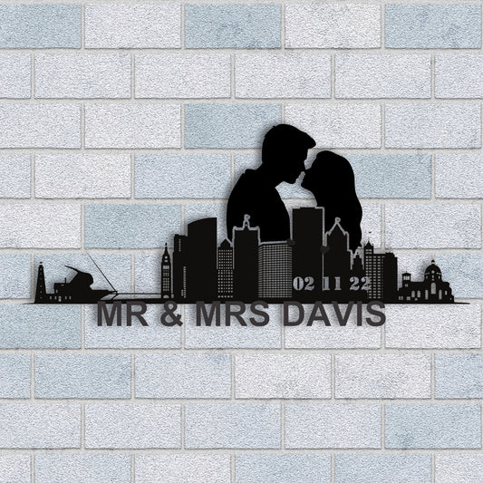 Personalized Milwaukee Couple Anniversary Metal Wall Art