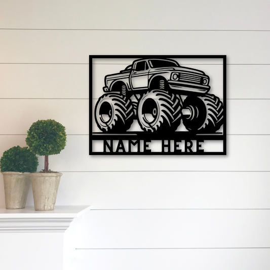 Monster Truck Metal Wall Art