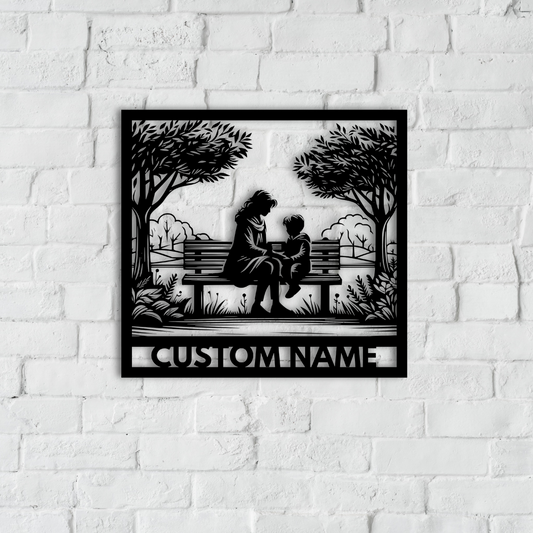 Mother And Child Metal Wall Art