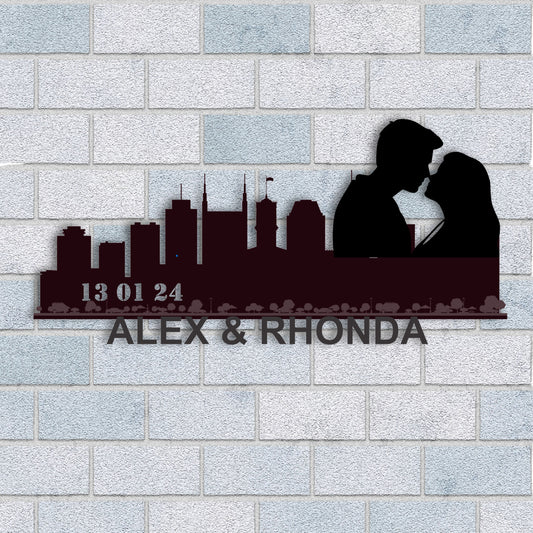 Personalized Nashville Boyfriend Anniversary Metal Wall Art