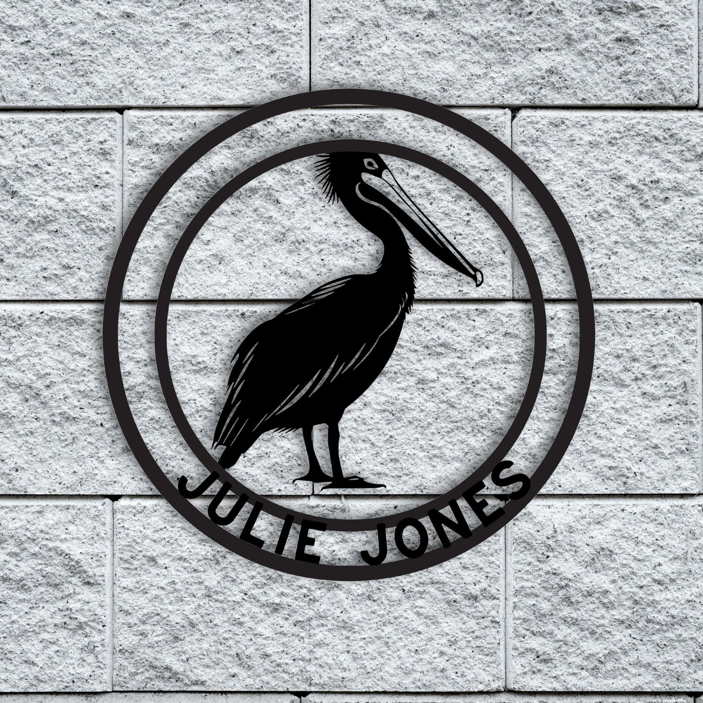 Personalized Pelican Metal Wall Art