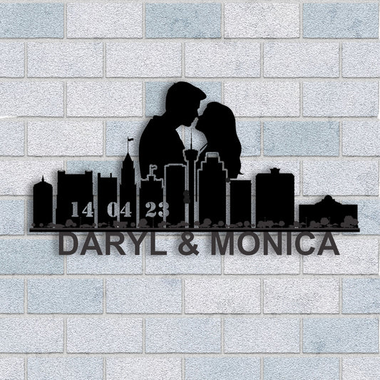 Personalized San Antonio Boyfriend Anniversary Metal Wall Art
