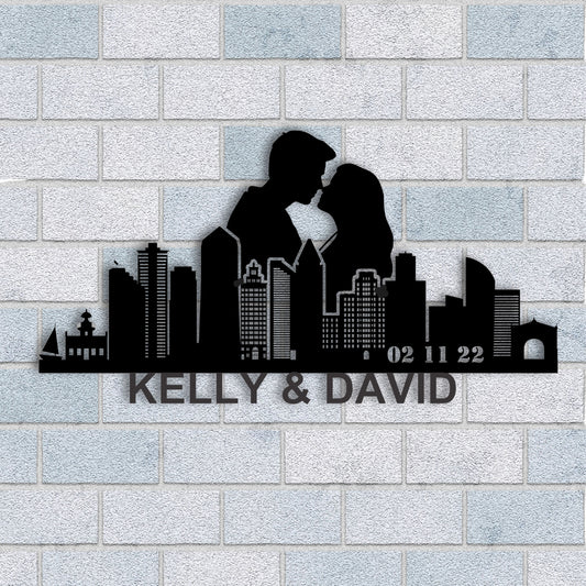 Personalized San Diego Boyfriend  Anniversary Metal Wall Art