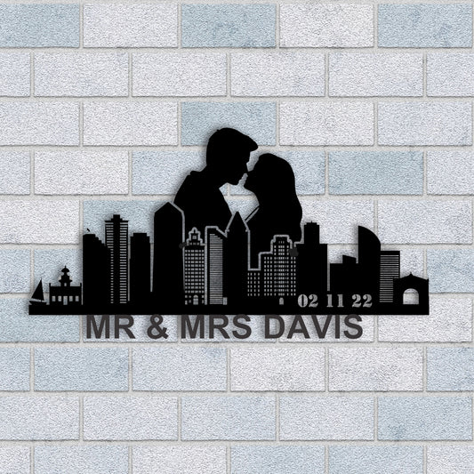 Personalized San Diego Couple Anniversary Metal Wall Art