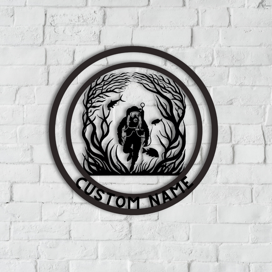 Scuba Diver Metal Wall Art