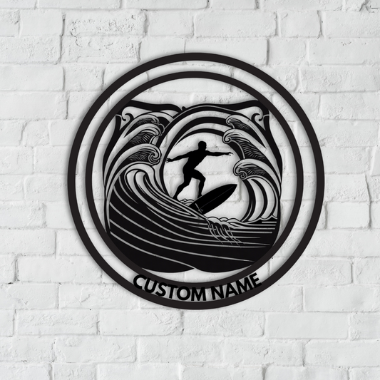 Surfing Metal Wall Art