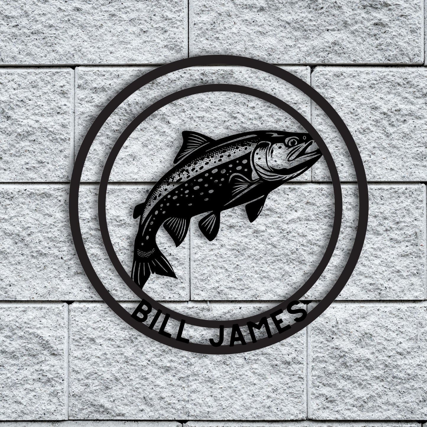 Personalized Trout Metal Wall Art