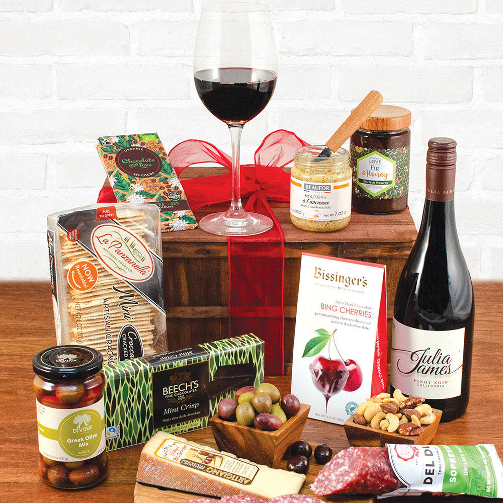 Pinot Noir Artisanal Delights: Wine Gift Crate