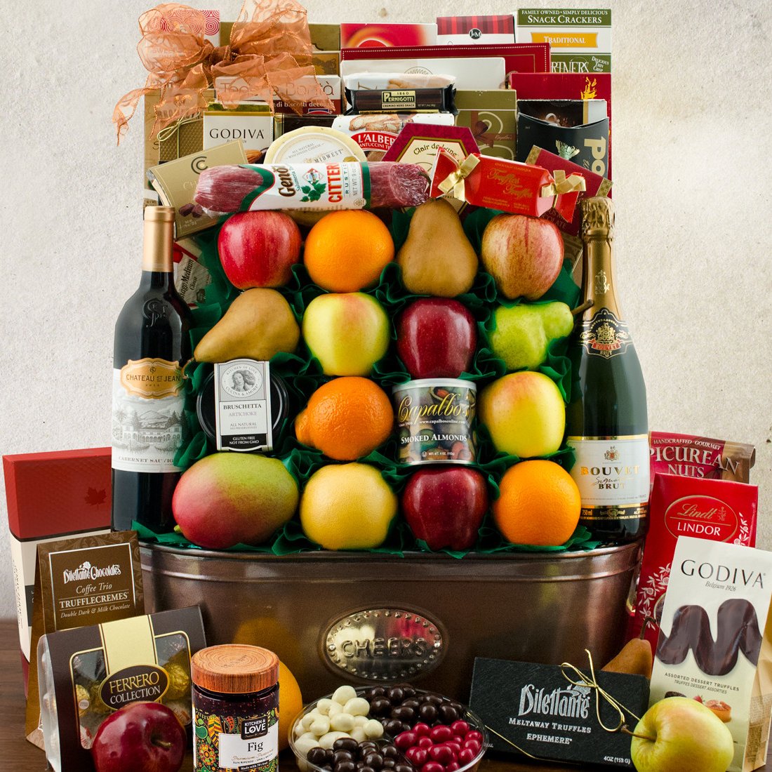 The Royal Treatment: Wine & Fruit Gift Basket