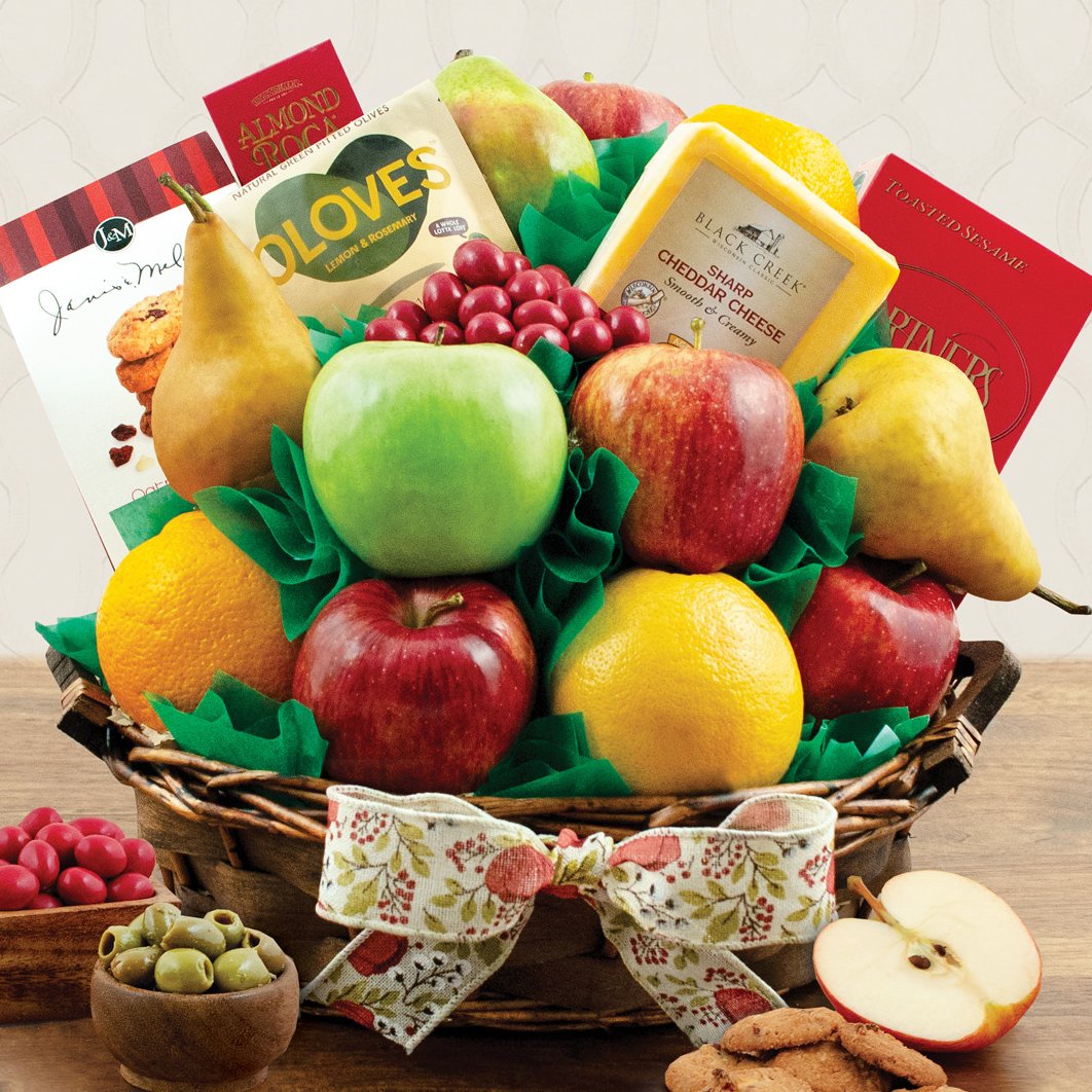 Garden Fresh: Fruit & Snacks Gift Basket