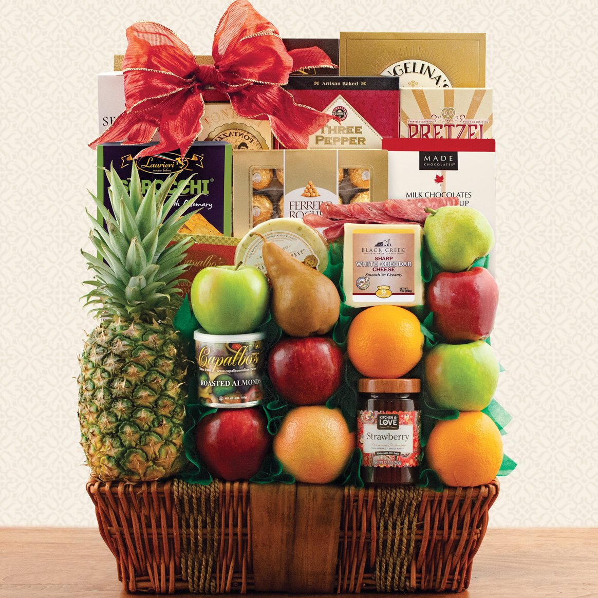 The Bountiful Harvest: Fruit & Snacks Gift Basket