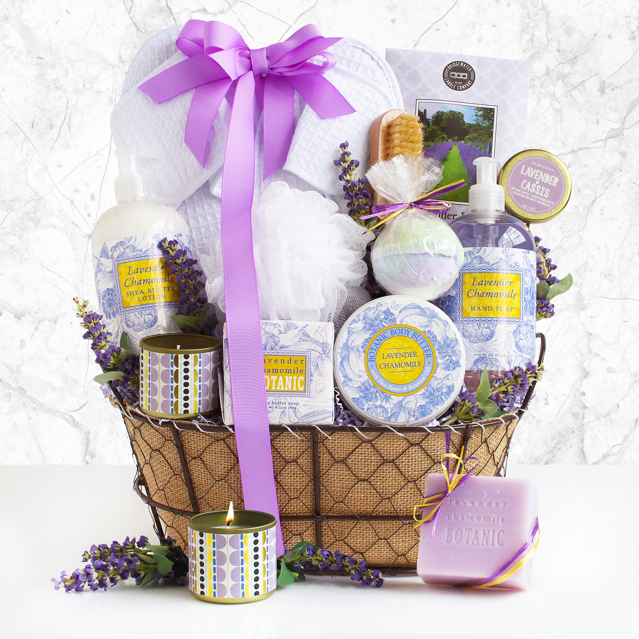Spa Haven: Lavender Chamomile Spa Gift Basket