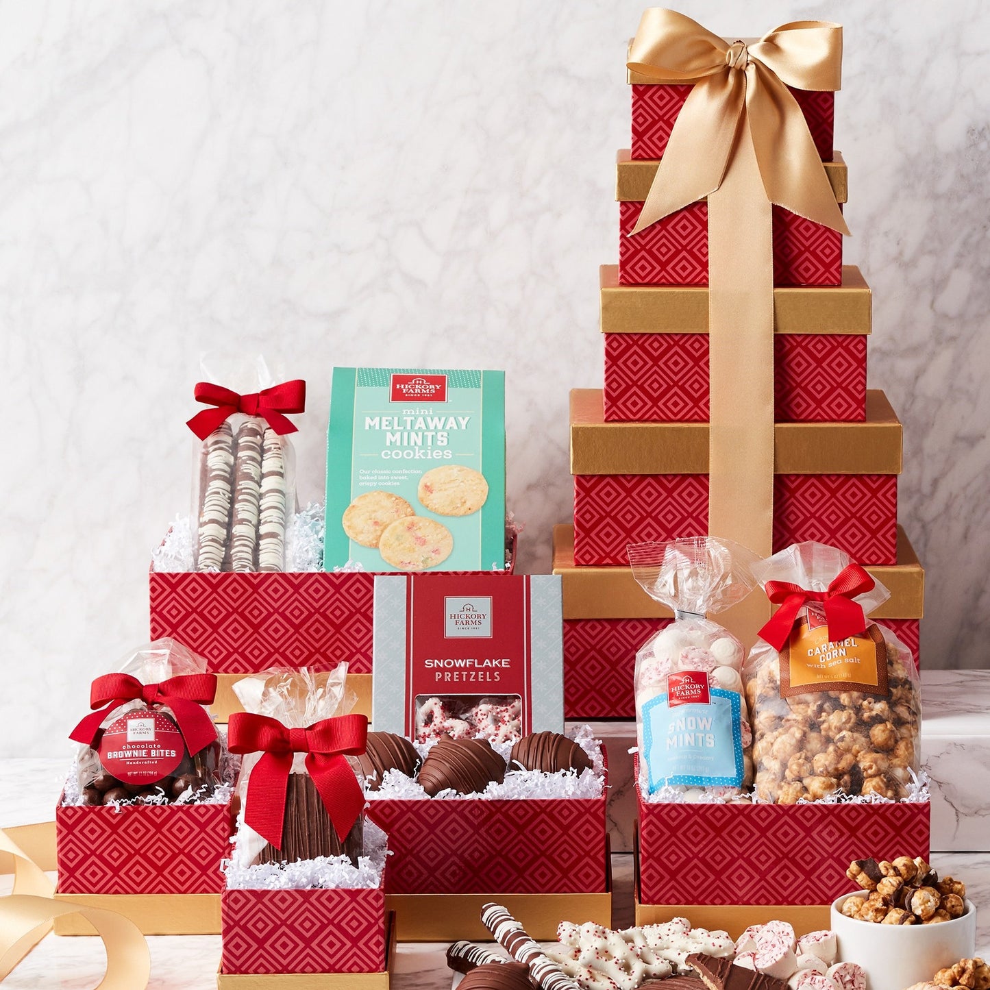 Majestic Holiday: Festive Gift Tower