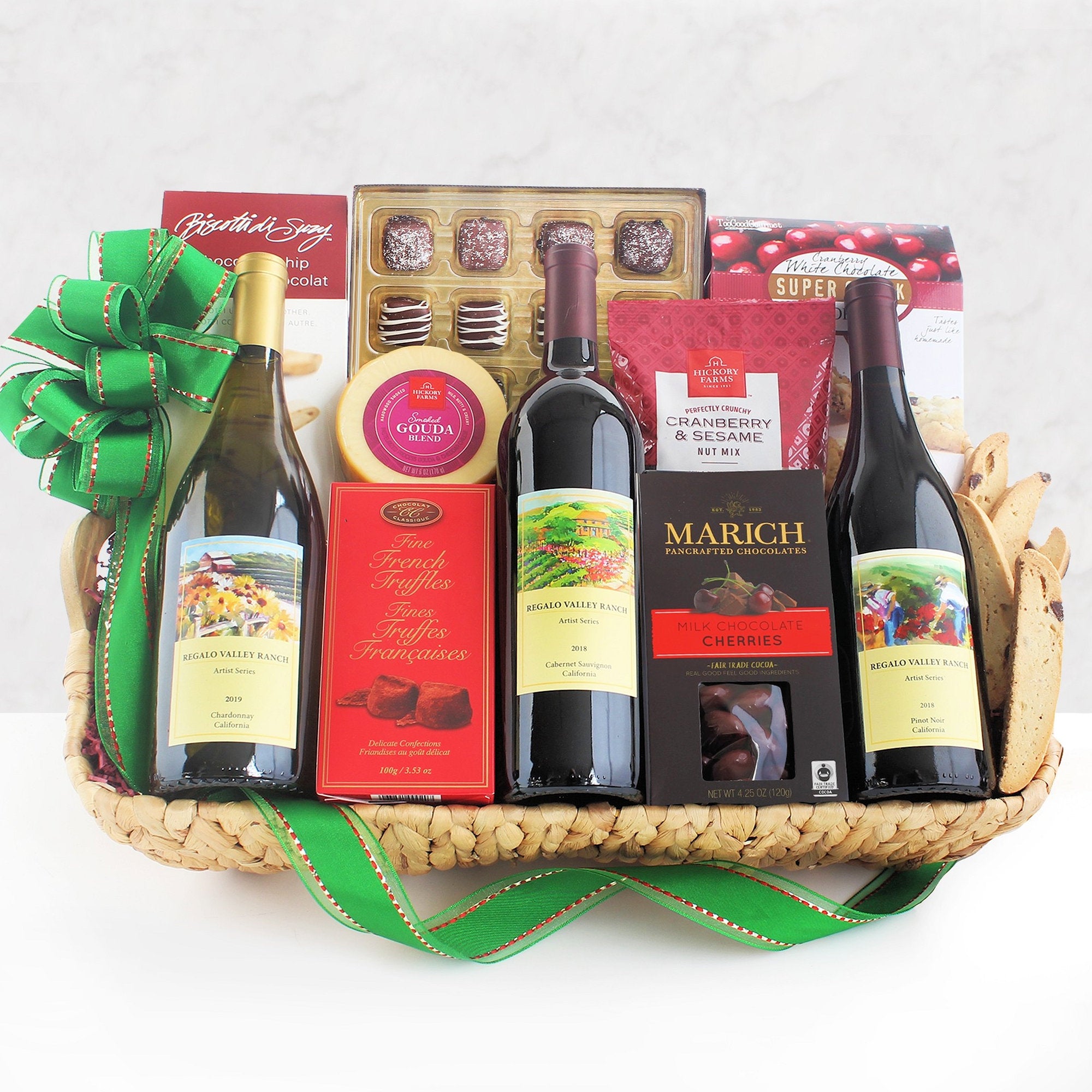 Regalo Valley Ranch Trio: Premium Wine Gift Basket