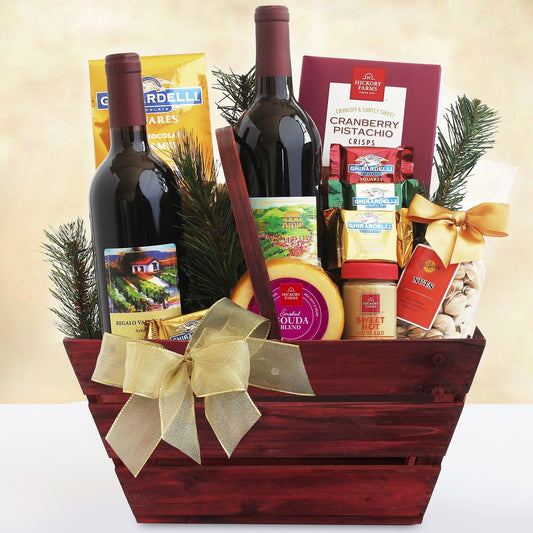 Napa Valley Charm Duet: Red Wine Gift Basket