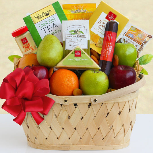 Fruitful Greetings: Fruit & Snacks Gift Basket