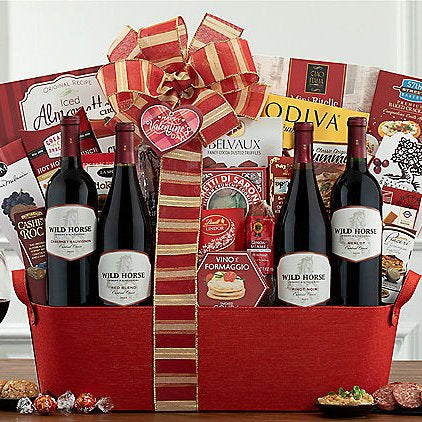 Wild Horse Red Wine Quartet: Valentine's Day Basket