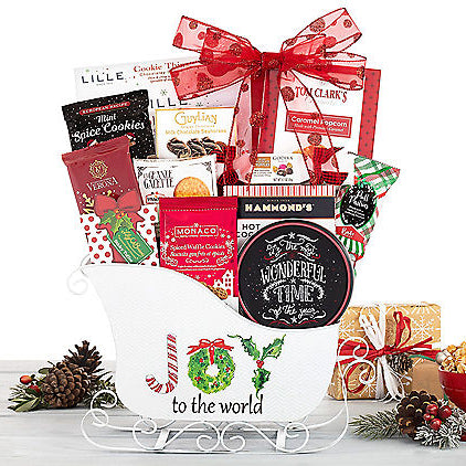 JOY to the World: Christmas Sleigh Gift Basket