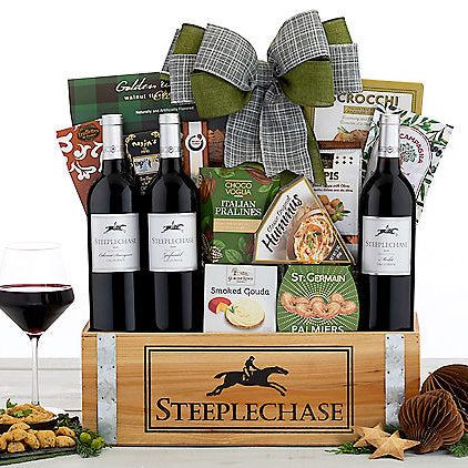 Steeplechase Red Trio: Gourmet Wine Basket