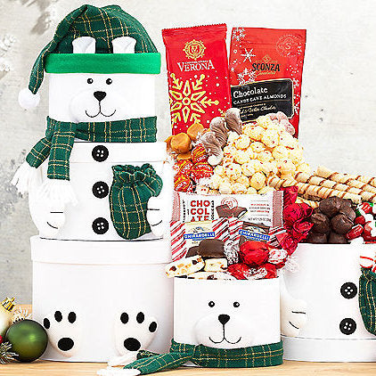 Polar Bear Treats: Holiday Chocolate Gift Tower