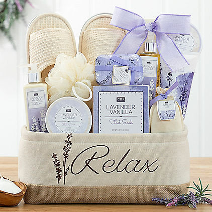 Relax & Enjoy: Lavender Vanilla Spa Gift Basket