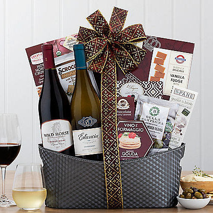 Royal Duet: Pinot Noir & Chardonnay Wine Basket