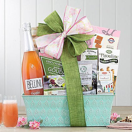 Canella Peach Bellini: Sparkling Wine Gift Basket