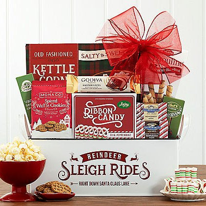 Reindeer Sleigh Rides: Gourmet Gift Basket