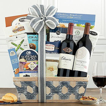 California Premium Red Duet: Gourmet Wine Gift Basket
