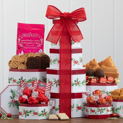 Happy Holly-days: Christmas Holiday Gift Tower