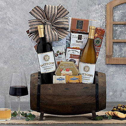 Eastpoint Duet: Wine Gift Barrel Basket