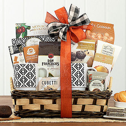 Warm Delights: Coffee, Tea & Sweets Gift Basket