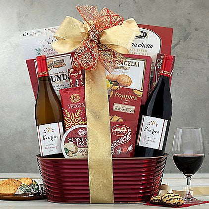 Seasonal Duet: Holiday Wine Gift Basket