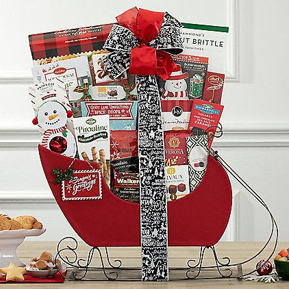 Santa's Sleigh: Gourmet Gift Basket