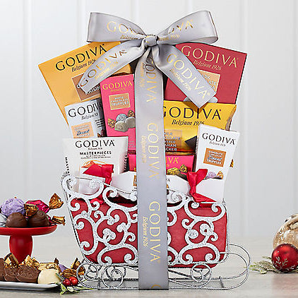Godiva Truffle & Cocoa: Holiday Sleigh Gift Basket
