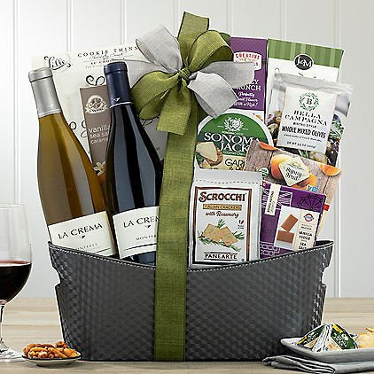 La Crema Red & White Duet: Gourmet Wine Gift Basket