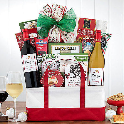 Kiarna Vineyards Red and White Duet: Gourmet Gift Basket