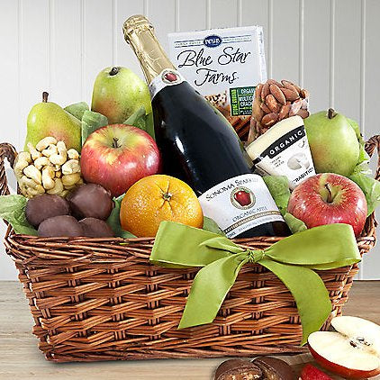 Organic Flair: Fruit & Cheese Gift Basket