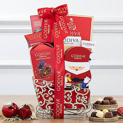 Godiva Deluxe: Chocolate Holiday Sleigh Basket