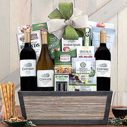 Cliffside Vineyards Red & White Trio: Wine Gift Basket