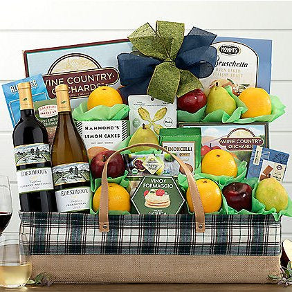 Edenbrook Vineyards Gourmet: Wine & Fruit Gift Basket