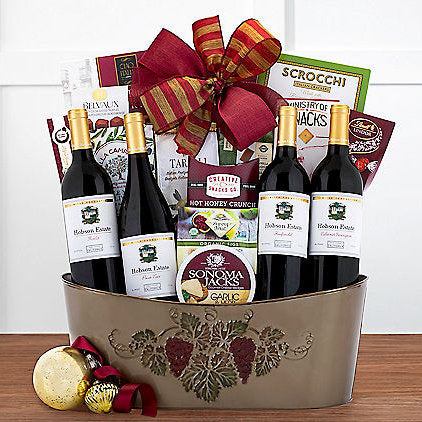 Hobson Estate Red Collection: Gourmet Wine Basket
