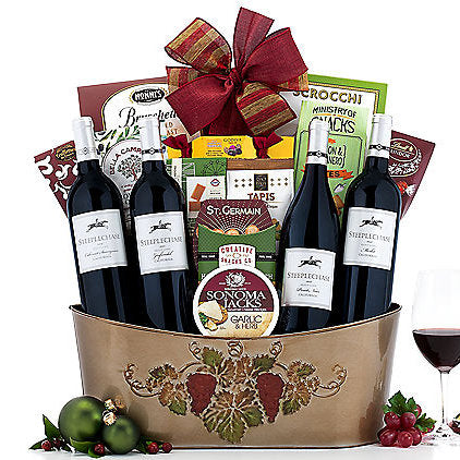Steeplechase Red Collection: Gourmet Wine Basket