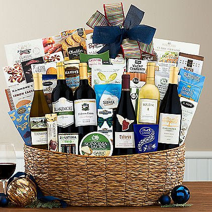 Premier Half Dozen Collection: Gourmet Wine Gift Basket