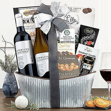 Sterling Vintner's Duet: Gourmet Wine Gift Basket