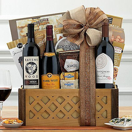 California Red Wine Trio: Gourmet Gift Basket