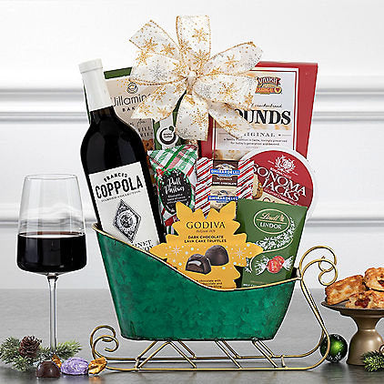 Francis Ford Coppola Cabernet: Holiday Wine Sleigh Basket