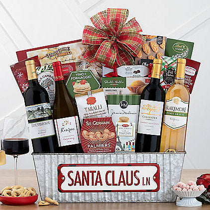 Santa Claus Lane Wine Collection: Holiday Gift Basket