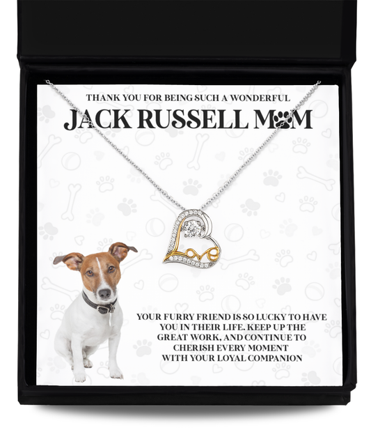 Jack Russell Mom Love Dancing Necklace - Dog Mom Gifts For Women Birthday Christmas Mother's Day Gift Necklace For Jack Russell Dog Lover